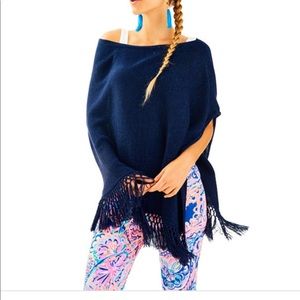 NWT lilly pulitzer floreanna wrap in navy metallic
